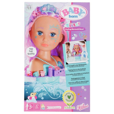 Baby Born galva matu ieveido&scaron;anai Mermaid