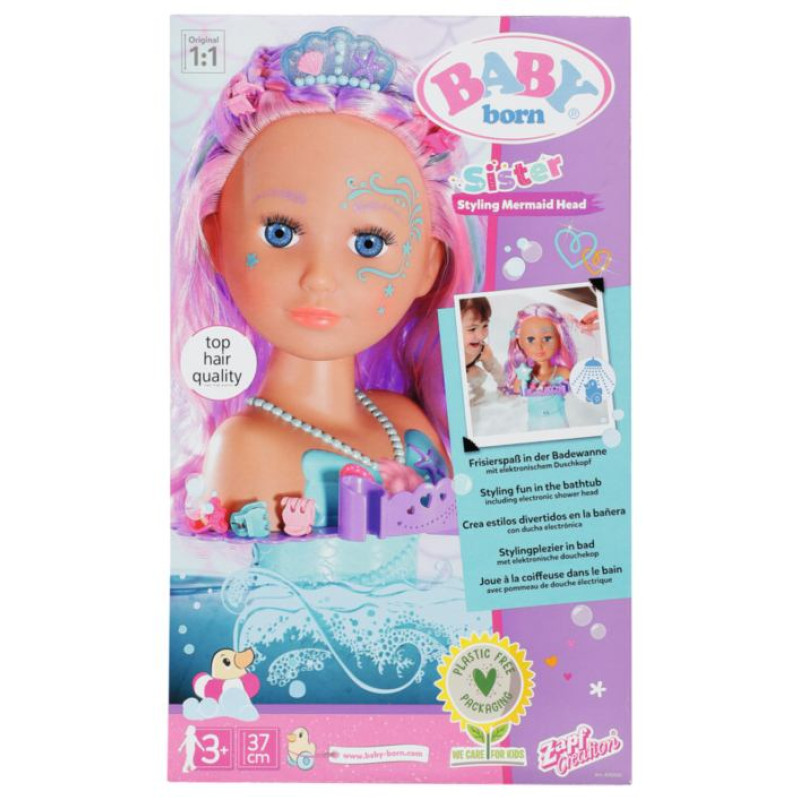 Baby Born galva matu ieveido&scaron;anai Mermaid