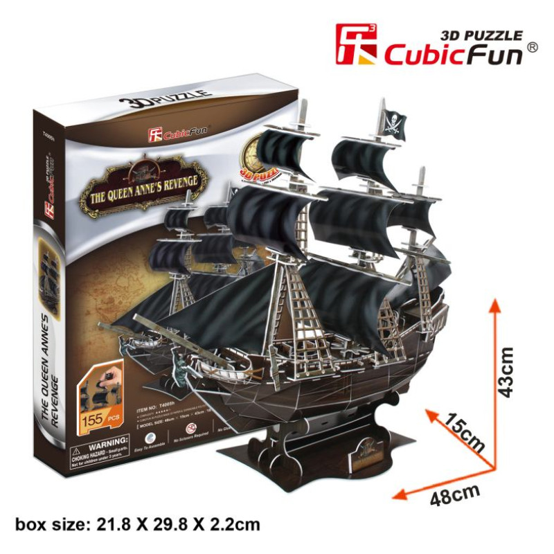 Cubic Fun CUBICFUN 3D puzle Pirātu kuģis Karalienes Annas atriebība