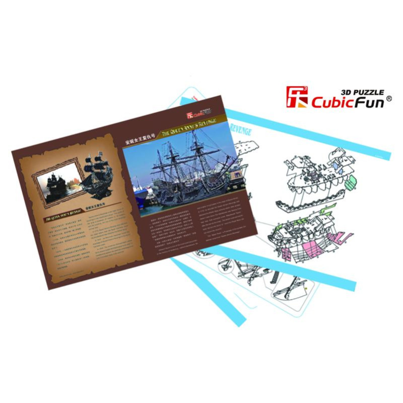 Cubic Fun CUBICFUN 3D puzle Pirātu kuģis Karalienes Annas atriebība