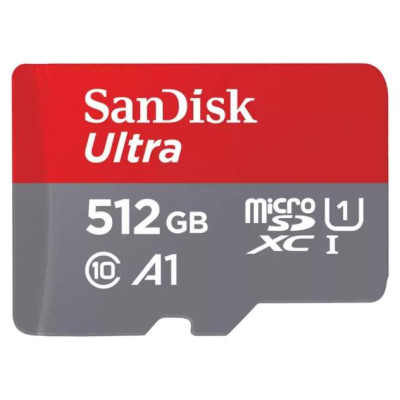 Sandisk Ultra microSDXC 512GB + SD Adapter 150MB/s A1 Class 10 UHS-I