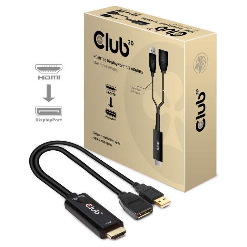 Club3D I/O ADAPTER HDMI TO DP/ACTIVE M/F CAC-1331 CLUB3D