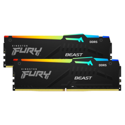 Kingston DRAM 16GB 6000MT/s DDR5 CL36 DIMM (Kit of 2) FURY Beast RGB EXPO