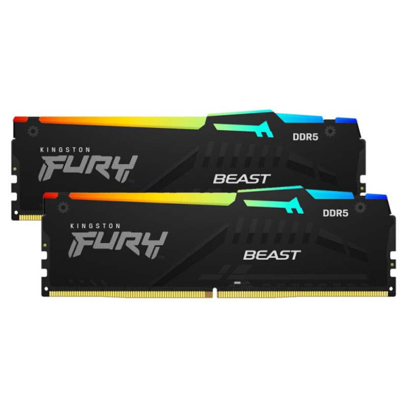 Kingston DRAM 16GB 6000MT/s DDR5 CL36 DIMM (Kit of 2) FURY Beast RGB EXPO