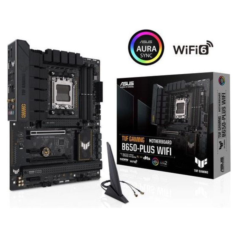 Asus Mainboard|ASUS|AMD B650|SAM5|ATX|Memory DDR5|Memory slots 4|2xPCI-Express 4.0 1x|2xPCI-Express 4.0 16x|3xM.2|1xHDMI|1xDisplayPort|4xUSB 2.0|2xUSB 3.2|2xUSB-C|1xRJ45|5xAudio port|TUFGAMINGB650-PLUSWIFI