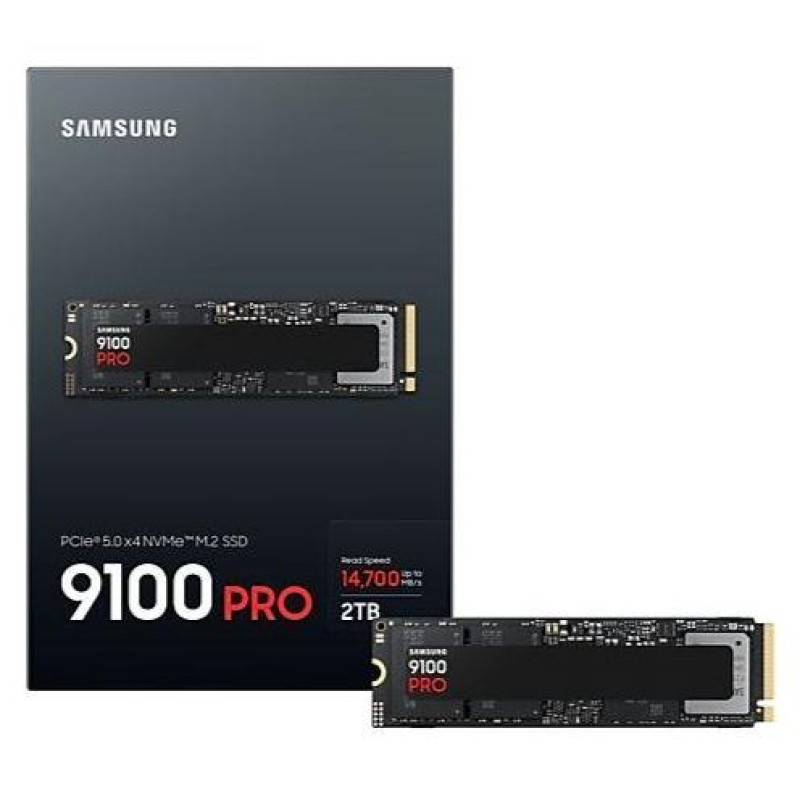 Samsung SSD|SAMSUNG|9100 PRO|2TB|M.2|PCIe Gen5|NVMe|TLC|Write speed 13400 MBytes/sec|Read speed 14700 MBytes/sec|2.38mm|TBW 1200 TB|MZ-VAP2T0BW
