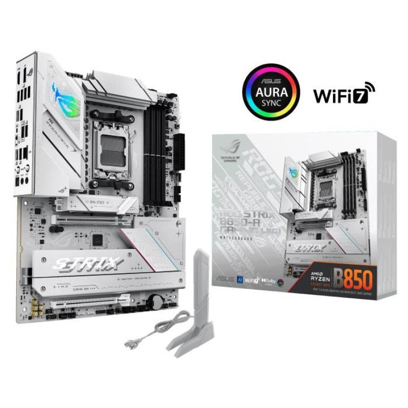Asus Mainboard|ASUS|AMD B850|SAM5|ATX|Memory DDR5|Memory slots 4|1xPCI-Express 4.0 16x|1xPCI-Express 5.0 16x|4xM.2|1xHDMI|1xDisplayPort|12xUSB 2.0|3xUSB-C|1xOptical S/PDIF|1xRJ45|2xAudio port|STRIXB850-AGAMINGWIFI