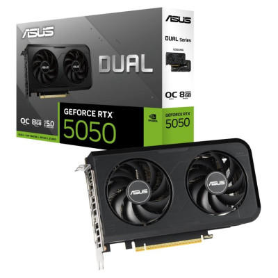 Asus Graphics Card|ASUS|NVIDIA GeForce RTX 5050|8 GB|GDDR6|128 bit|PCIE 5.0 16x|Dual Slot Fansink|DUAL-RTX5050-O8G