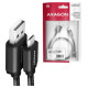 Axagon CABLE USB2.0 TO MICRO-USB 1M/HQ BLK BUMM-AM10AB AXAGON