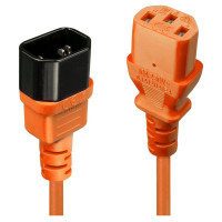 Lindy CABLE POWER IEC EXTENSION 1M/ORANGE 30474 LINDY