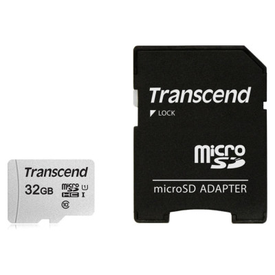 Transcend MEMORY MICRO SDHC 32GB W/ADAPT/C10 TS32GUSD300S-A TRANSCEND
