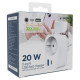 Gembird CHARGER USB UNIVERSAL 20W WHT/2P AC TA-ACPDQC20-01-W GEMBIRD