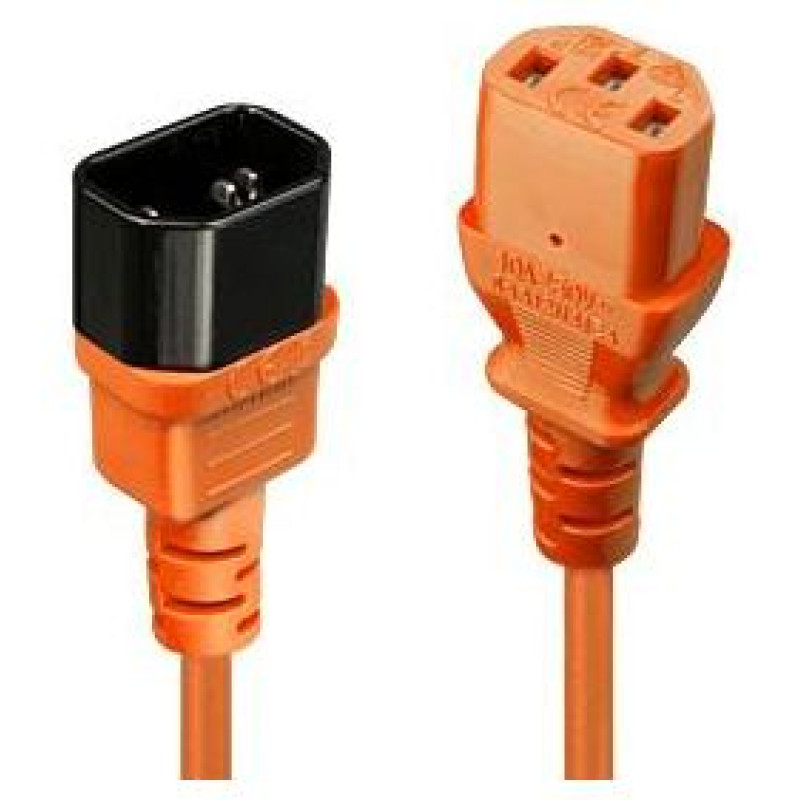 Lindy CABLE POWER IEC EXTENSION 2M/ORANGE 30475 LINDY