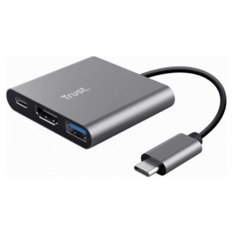 Trust Dokstacija Trust Dalyx 3-in-1 Multiport USB-C Grey