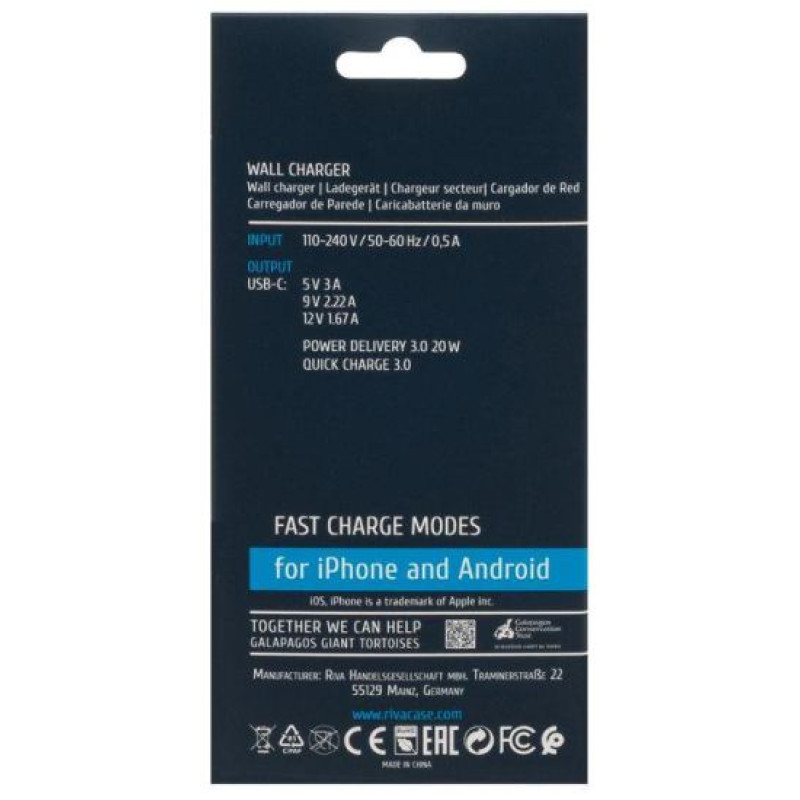 Rivacase MOBILE CHARGER WALL/WHITE PS4101 W00 RIVACASE