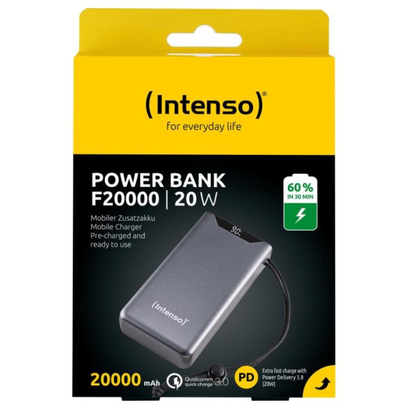 Intenso POWER BANK USB 20000MAH QC3.0/GREY F20000 7332054 INTENSO
