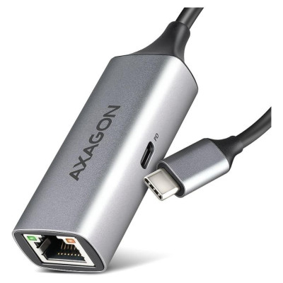 Axagon ADE-TXPD USB-C USB3.2 Gen 1 -  Gigabit Ethernet + PD 100W, Switch comp., metal, grey