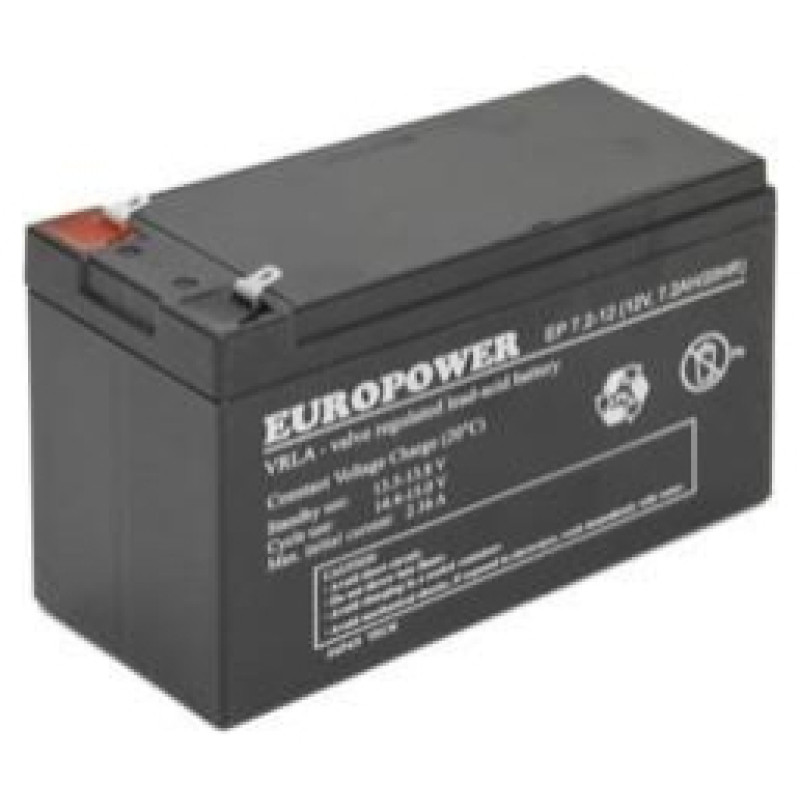 EMU BATTERY 12V 7.2AH VRLA/EP7.2-12 T2 EUROPOWER EMU