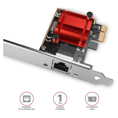 Axagon Gigabit Ethernet PCI-Express network card with Intel I210AT chipset with PXE support.