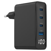 Gembird CHARGER USB 100W 4PORT GAN/TA-UC-PDQC100LCD-01-BK GEMBIRD