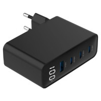 Gembird CHARGER USB 100W 4PORT GAN/TA-UC-PDQC100LCD-01-BK GEMBIRD