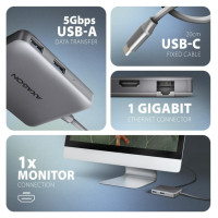 Axagon I/O HUB USB-C 5IN1 5GBPS/0.2M HMC-5HL AXAGON