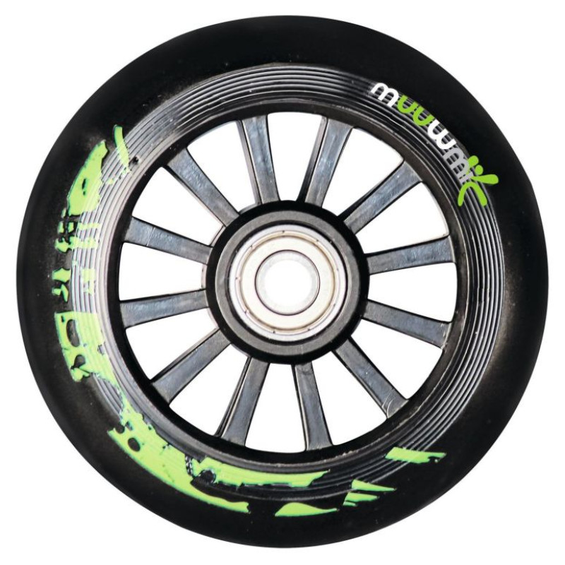 Muuwmi Stuntscooter skrejritenis 100 mm, melns/zaļ&scaron; - AU 399