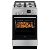 Electrolux gāzes plīts ar elektrisko cepeškrāsni SteamBake, nerūsoša tērauda, 50cm - LKK560222X
