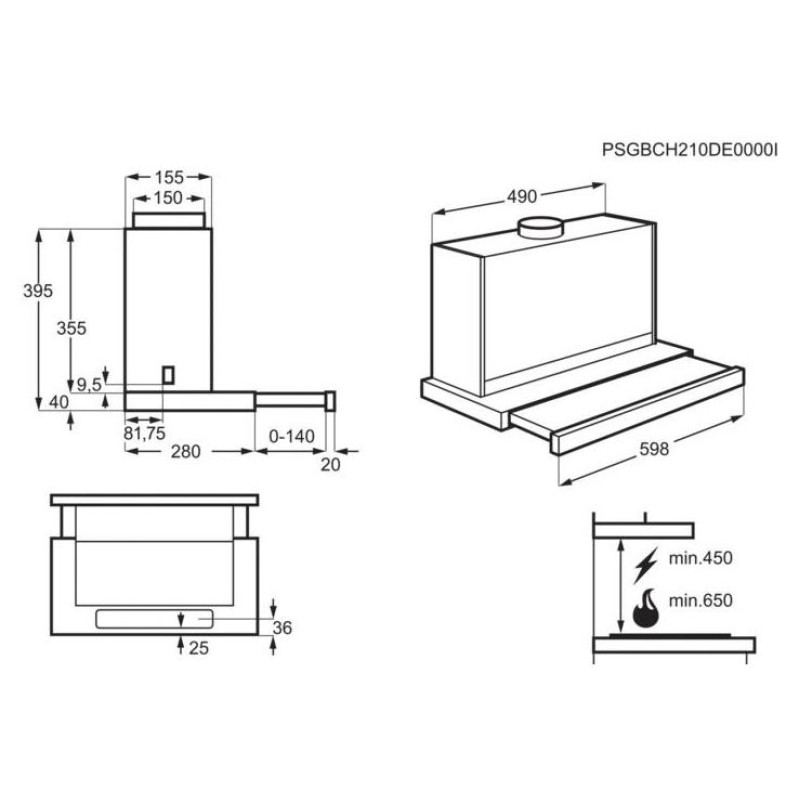 Electrolux tvaika nosūcējs, 60 cm - LFP616X