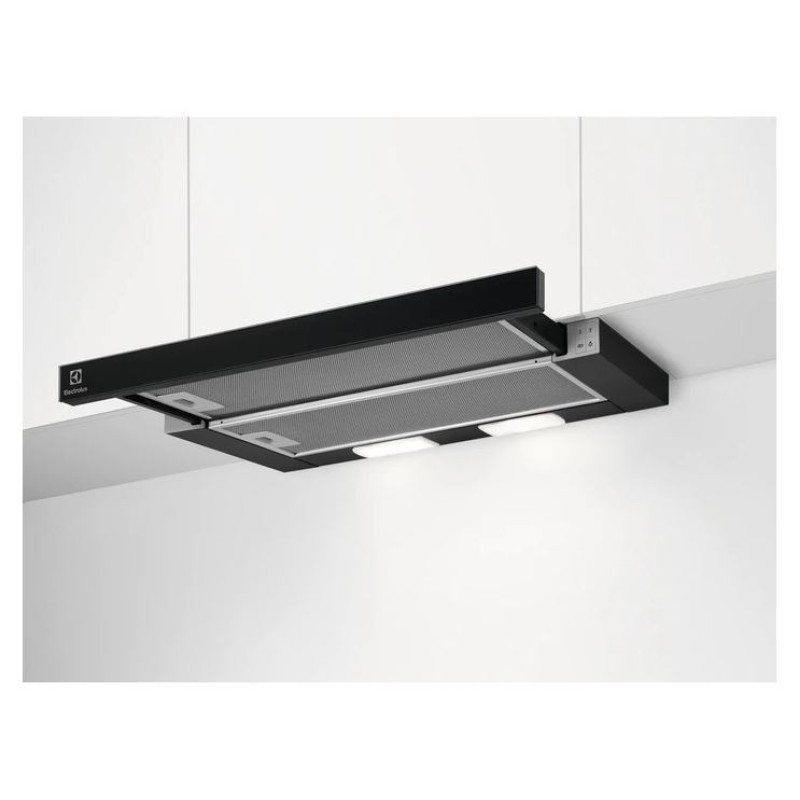Electrolux izvelkams tvaika nosūcējs, 60 cm, C, melns - LFP326FB