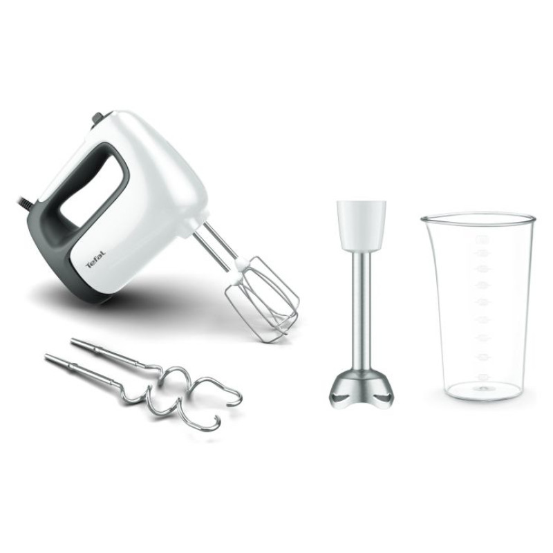 Tefal mikseris Prep'Mix+, 500W, balts/pelēks - HT462138