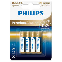 Philips baterijas Premium Alkaline (iepakojumā 4 gab), AAA - LR03M4B/10