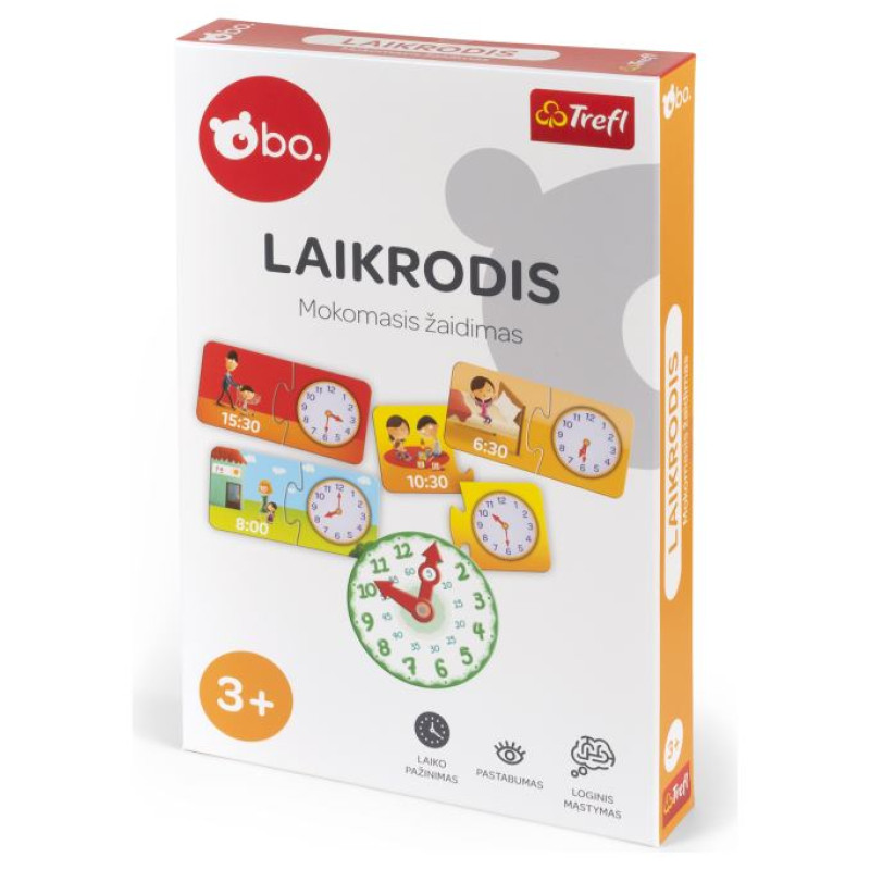 BO. Развивающая настольная игра "Часы" (на литовском языке)