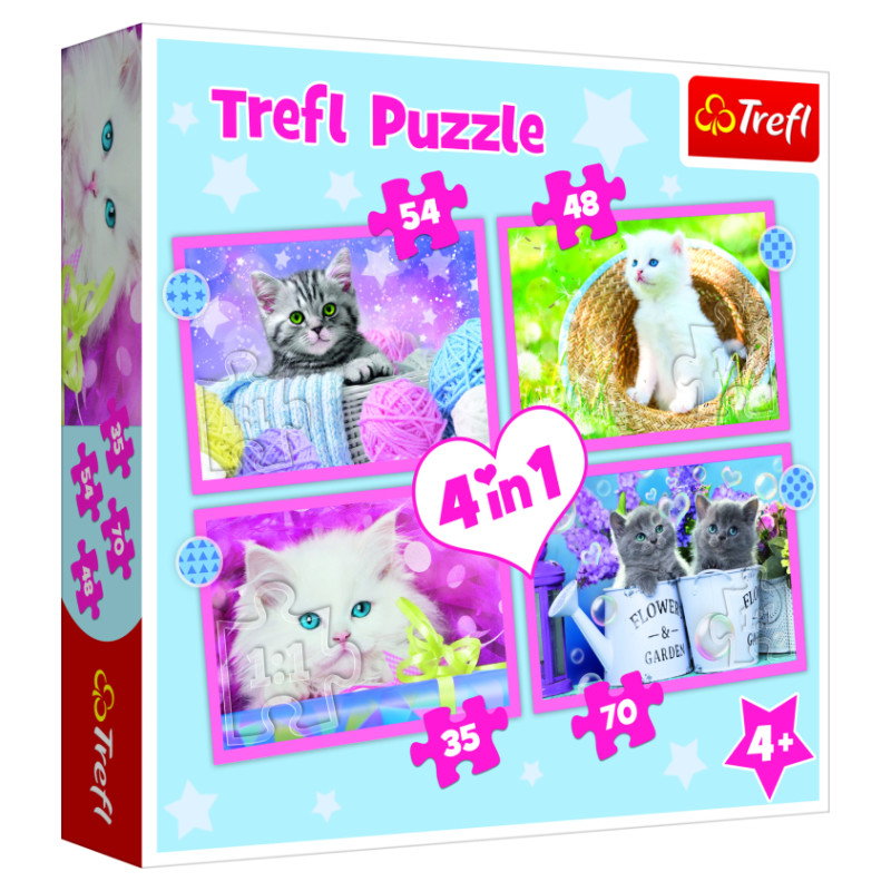 Trefl Pužļu komplekts 4in1 Kaķi