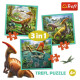 Trefl Pužļu komplekts Dinozauri, 3in1