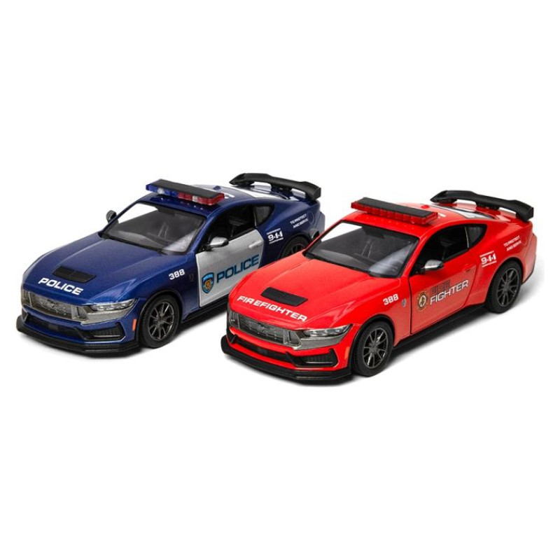 Kinsmart Miniatūrais modelis 2024 Ford Mustang Dark Horse (Police/Firefighter), scale 1:38