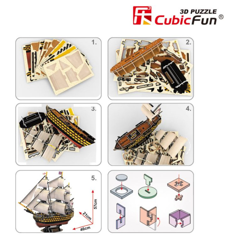 Cubic Fun CUBICFUN 3D puzle kuģis HMS Victory