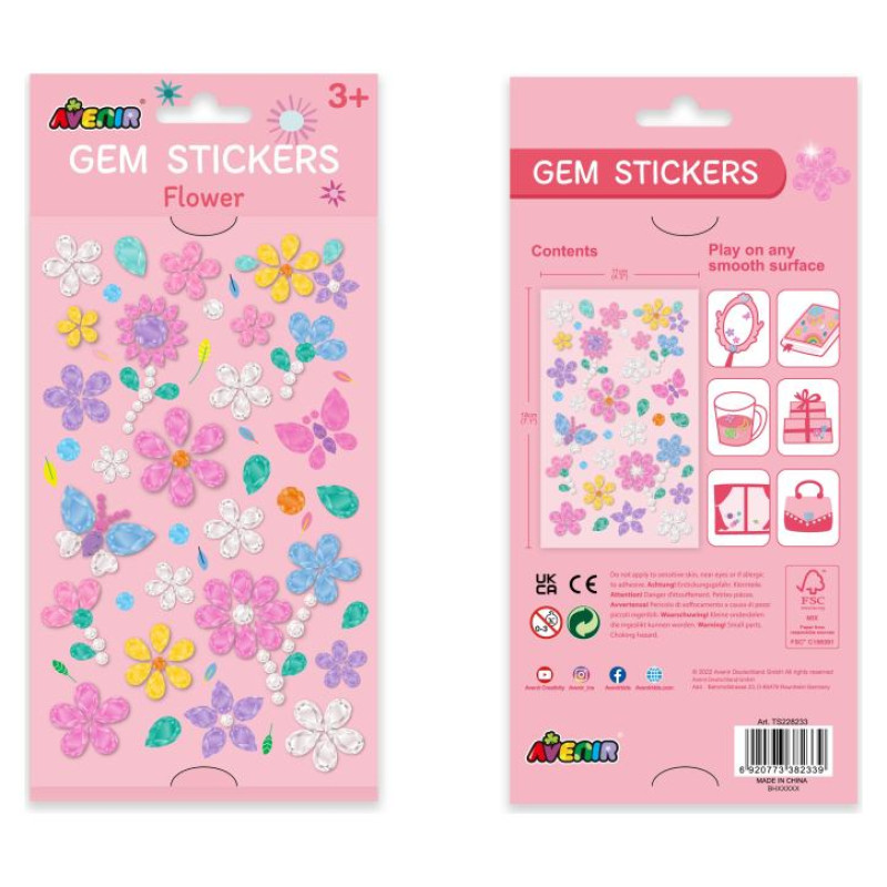 Avenir Dārgakmeņu uzlīmes: Ziedi