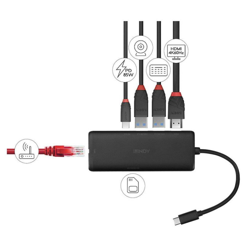 Lindy I/O DOCKING STATION USB-C/DST-MINI 43358 LINDY