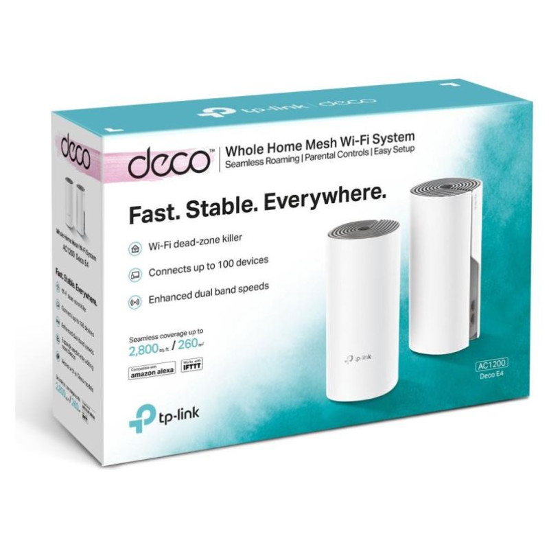 Tp-Link Wireless Router|TP-LINK|Wireless Router|2-pack|1167 Mbps|Mesh|IEEE 802.11ac|LAN \ WAN ports 2|Number of antennas 2|DECOE4(2-PACK)