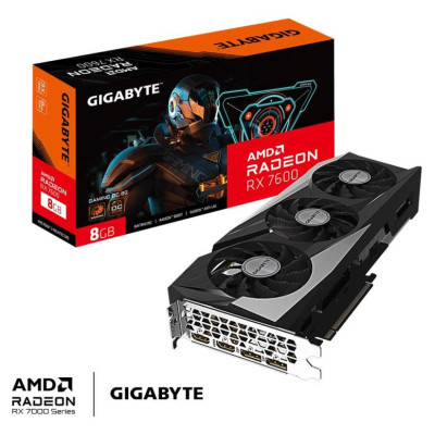 Gigabyte Graphics Card|GIGABYTE|AMD Radeon RX 7600|8 GB|GDDR6|128 bit|PCIE 4.0 16x|2xHDMI|2xDisplayPort|GV-R76GAMINGOC-8GD1.1