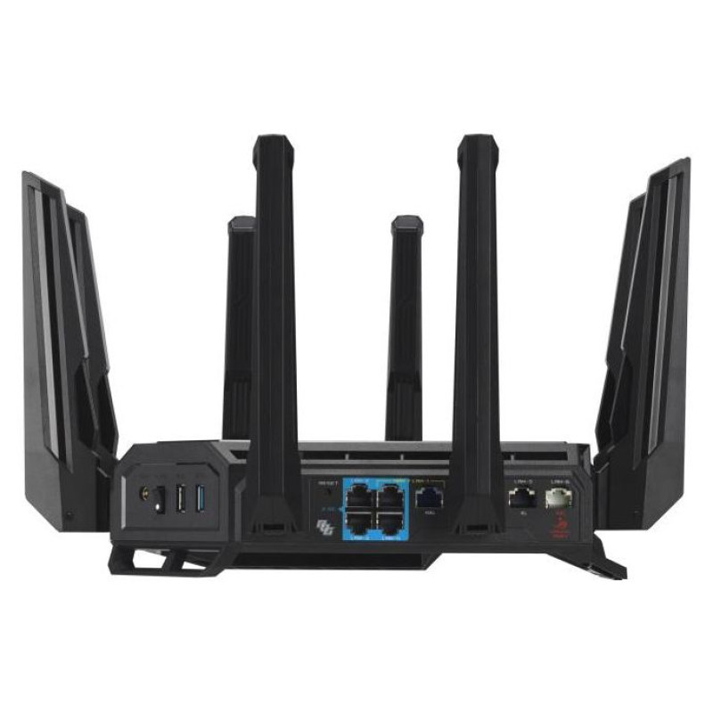 Asus Wireless Router|ASUS|Wireless Router|19000 Mbps|Wi-Fi 6|Wi-Fi 7|IEEE 802.11a|IEEE 802.11b|IEEE 802.11g|IEEE 802.11n|IEEE 802.11ac|IEEE 802.11ax|USB 2.0|USB 3.2|1x10/100/1000M|1x2.5GbE|1x10GbE|Number of antennas 8|GT-BE19000