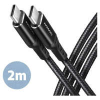 Axagon CABLE USB-C TO USB-C 2M 60W/HQ BLACK BUCM-CM20AB AXAGON