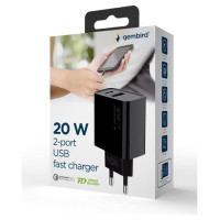 Gembird CHARGER USB UNIVERSAL QC3.0/TA-UC-PDQC20-01-BK GEMBIRD