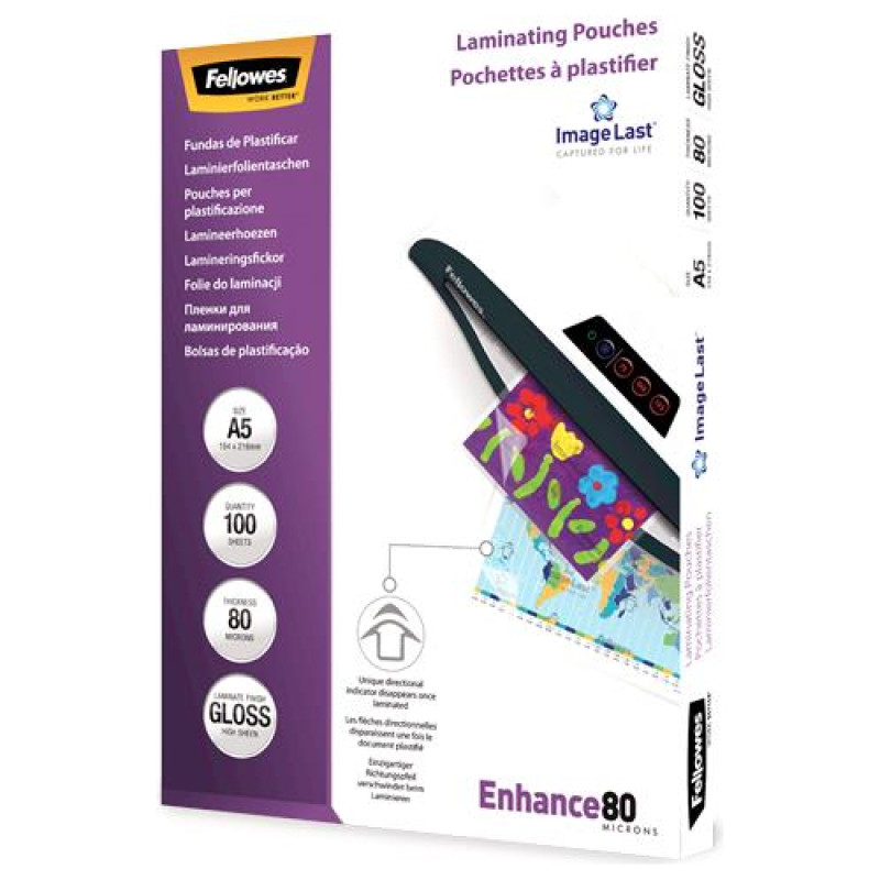 Fellowes LAMINATOR POUCH IMAGELAST/A5 80 100PCS 5306002 FELLOWES