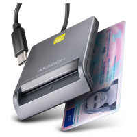 Axagon CARD READER FLAT SMARTCARD/ID/USB-C 1.3M CRE-SM3TC AXAGON