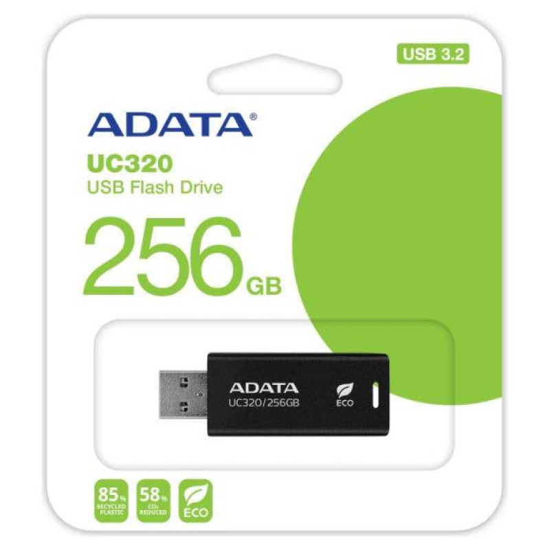 Adata MEMORY DRIVE FLASH USB3.2 256G/BLACK UC320-256G-RBK/BK ADATA