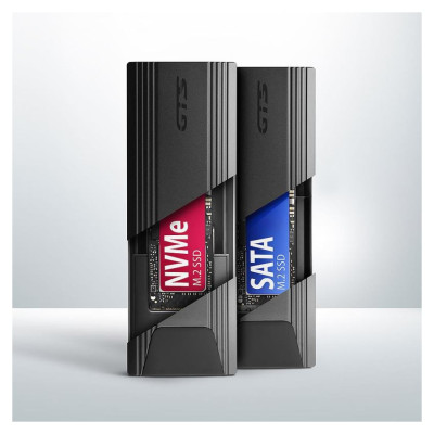 Axagon EEM2-GTS2 USB-C 3.2 Gen 2 - M.2 NVMe / SATA SSD THIN SCREWLESS 30-80mm ALU box