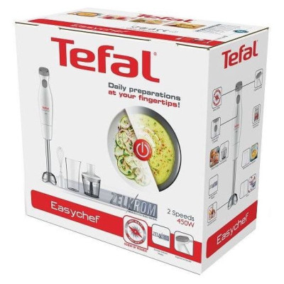 Tefal Rokas blenderis Tefal Easychef 3in1, 450W, balts/nerūsējo&scaron;ais tērauds - HB453138