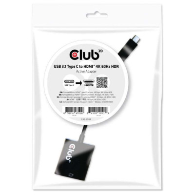 Club3D I/O ADAPTER USB-C TO HDMI/ACTIVE CAC-2504 CLUB3D